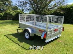 Brand New Fully Galvanized Trailer 8ft x 5ft Heavy Duty With Cage Sides, APACHE