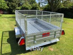 Brand New Fully Galvanized Trailer 8ft x 5ft Heavy Duty With Cage Sides, APACHE