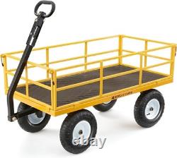 Carts Heavy Duty Utility Cart 1200lb Garden Wagon All Terrain Pneumatic 4 Wheels