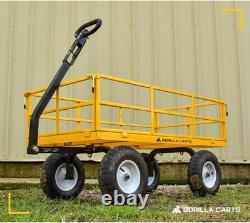 Carts Heavy Duty Utility Cart 1200lb Garden Wagon All Terrain Pneumatic 4 Wheels
