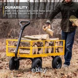 Carts Heavy Duty Utility Cart 1200lb Garden Wagon All Terrain Pneumatic 4 Wheels