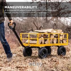 Carts Heavy Duty Utility Cart 1200lb Garden Wagon All Terrain Pneumatic 4 Wheels