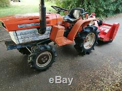 Compact tractor kubota 4x4, serviced and tested with heavy duty flail mower 1.2m