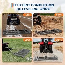 Drag Harrow for ATV, Tractor & UTV, Heavy Duty Tow Behind Driveway Grader 4FT