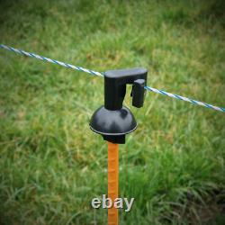 Electric Fence Oval Spring Steel Post 105cm Heavy Duty with Plastic Hook Insulator