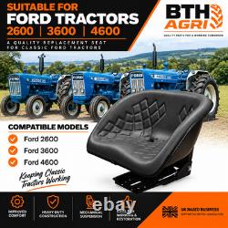 Ford 2600 3600 4600 Tractor Seat Heavy Duty Mechanical Suspension Black