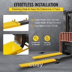 Forklifts Fork Extensions 96x5 inch For Heavy Duty Pallet Fit Forks up to 4.3
