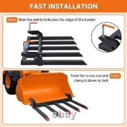 Forks to 48 Bucket Heavy Duty Clamp-On Pallet Fork 2500 Lbs Tractor Attachment