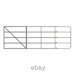 Galvanised telescopic 5 bar heavy duty gate. Extends from 2.60 to 3.55mtr wide