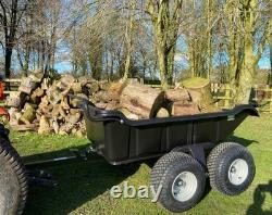 Garden Trailer 1500LB / 650KG Poly Dump Trailer Heavy Duty 4 Wheels