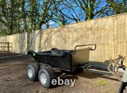 Garden Trailer 1500LB / 650KG Poly Dump Trailer Heavy Duty 4 Wheels
