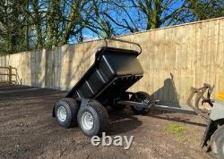 Garden Trailer 1500LB / 650KG Poly Dump Trailer Heavy Duty 4 Wheels
