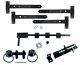 Gate Kit Fitting Hinges Double Garage Door 18 To 36 Inch Galv / Black Heavy Duty