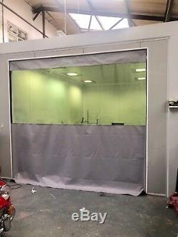 Grey & Clear Heavy Duty Roller Door Curtain 3m X 2.8m & 3m Industrial Track