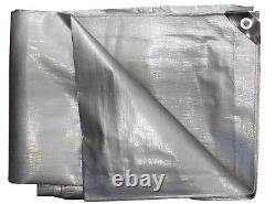 HEAVY DUTY SILVER TARPAULIN 260GSM FOR Tractor Cover, Boat Cover, Trailor Cover