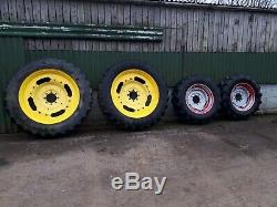 HEAVY DUTY TRACTOR ROWCROP WHEELS AND TYRES FULL SET. (14.9 x 30 and 14.9 x 46)