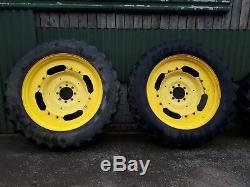 HEAVY DUTY TRACTOR ROWCROP WHEELS AND TYRES FULL SET. (14.9 x 30 and 14.9 x 46)