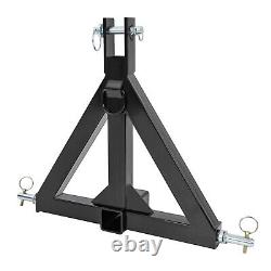 Heavy Duty 3 Point 2Receiver Trailer Hitch Category 1 Tractor Tow Drawbar Black