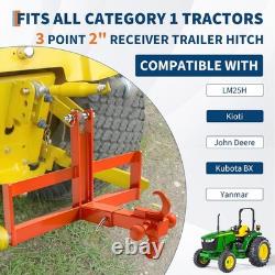 Heavy Duty 3-Point Quick Hitch 2 Receiver for Category 1 Tractor 10,000lbs UK