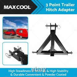 Heavy Duty 3point 2 Receiver Trailer Hitch Cat. 1 Tractor Tow Hook Drawbar