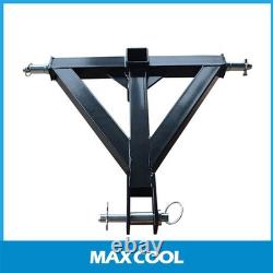 Heavy Duty 3point 2 Receiver Trailer Hitch Cat. 1 Tractor Tow Hook Drawbar