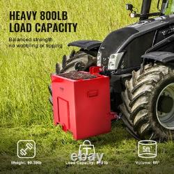 Heavy Duty 800lbs Capacity 3 Point Tractor Ballast Box 5cuft Steel Red