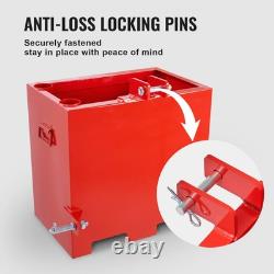 Heavy-Duty 800lbs Tractor Ballast Box for 2in Hitch Receiver 5cuft Steel Red