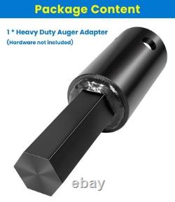 Heavy Duty Auger Adapter 2-9/16 Female Round to 2 Male Hex for Augers, Tractor