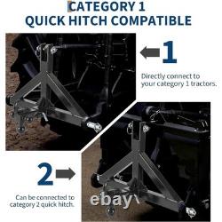 Heavy Duty Cat 1 3 Point Hitch Receiver 2in Tow Adapter with Multi Ball Hook Set