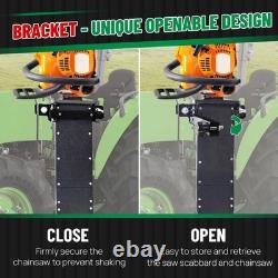 Heavy-Duty Chainsaw Holder for Tractor, Fits All Saws Sizes 13lb-Side Open D