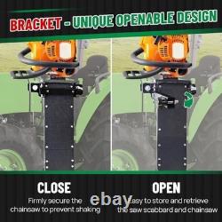 Heavy-Duty Chainsaw Holder for Tractor, Fits All Saws Sizes 13lb-Side Open D
