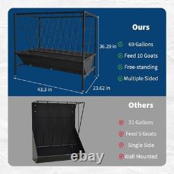 Heavy Duty Livestock Feeder 45Gallon Hay Grain 25Gallon Feed Pan For Pasture UK