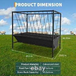 Heavy Duty Livestock Feeder 45Gallon Hay Grain 25Gallon Feed Pan For Pasture UK