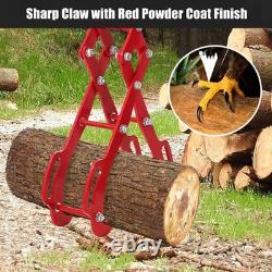 Heavy Duty Log Lifting Tongs Timber Grapple with 360° Swivel Hook for Tractor ATV