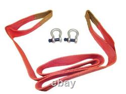 Heavy Duty Recovery Tow Strap with Shackles 15T 5M (Towing Pull Rope 15 Ton)