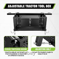 Heavy Duty Tractor Tool Box, Tractor Tool Tray with Lockbox and 27-39Adjustable