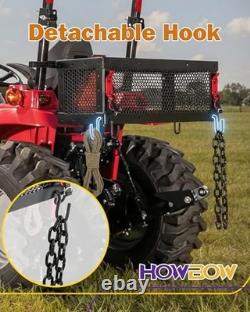 Heavy Duty Tractor Tool Box, Universal Tractor Basket with Tray Accessories