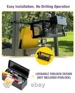 Heavy Duty Tractor Tool Box, Universal Tractor Basket with Tray Accessories