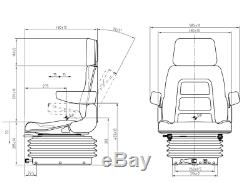 Heavy Duty Universal Suspension Seat with Folding Backrest FORKLIFT/DUMPER/TRACTOR