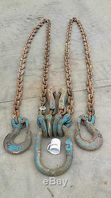 Heavy duty Kuplex 23.6 ton lifting chains two leg each 6 mt hiab crane £475+vat