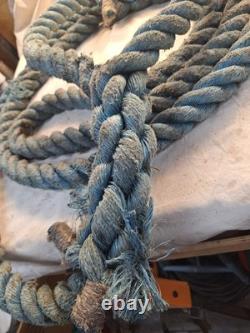 Heavy duty tow rope 4,6 m long 40 mm dia 3 strand with 3 d shackles see listing