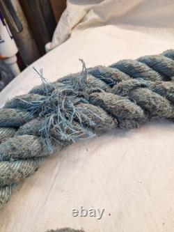 Heavy duty tow rope 4,6 m long 40 mm dia 3 strand with 3 d shackles see listing