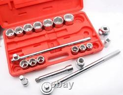 Hilka Heavy Duty 21 Pc 3/4 Drive Metric Socket Set 22-50mm Truck Tractor Lorry