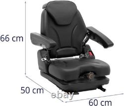 Hillvert Tractor Seat Forklift Seat 46 x 46 cm Heavy Duty Adjustable Suspension