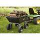 Lawn Tractor Yard Dump Cart Garden Wagon Utility Wheelbarrow Trailer Mower Black