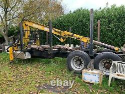 Log trailer with heavy duty hiab 20 ton atlas 3008
