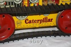 Marx Toys Caterpillar Diesel Wind Up Tractor Wagon Trailer Heavy Duty Tin Metal