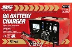 Maypole Heavy Duty Steel 8A 8 Amp 12V Car Van Tractor Battery Charger #MP713