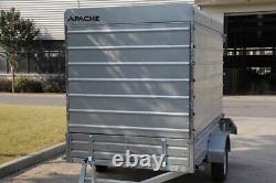 NEW 7X4 Box Van Trailer with Rear Loading Ramp Apache Road Trailer Heavy Duty