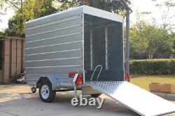 NEW 7X4 Box Van Trailer with Rear Loading Ramp Apache Road Trailer Heavy Duty